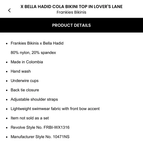 Frankie’s Bikinis x BELLA HADID Plaid Bikini Set size S - Picture 5 of 16